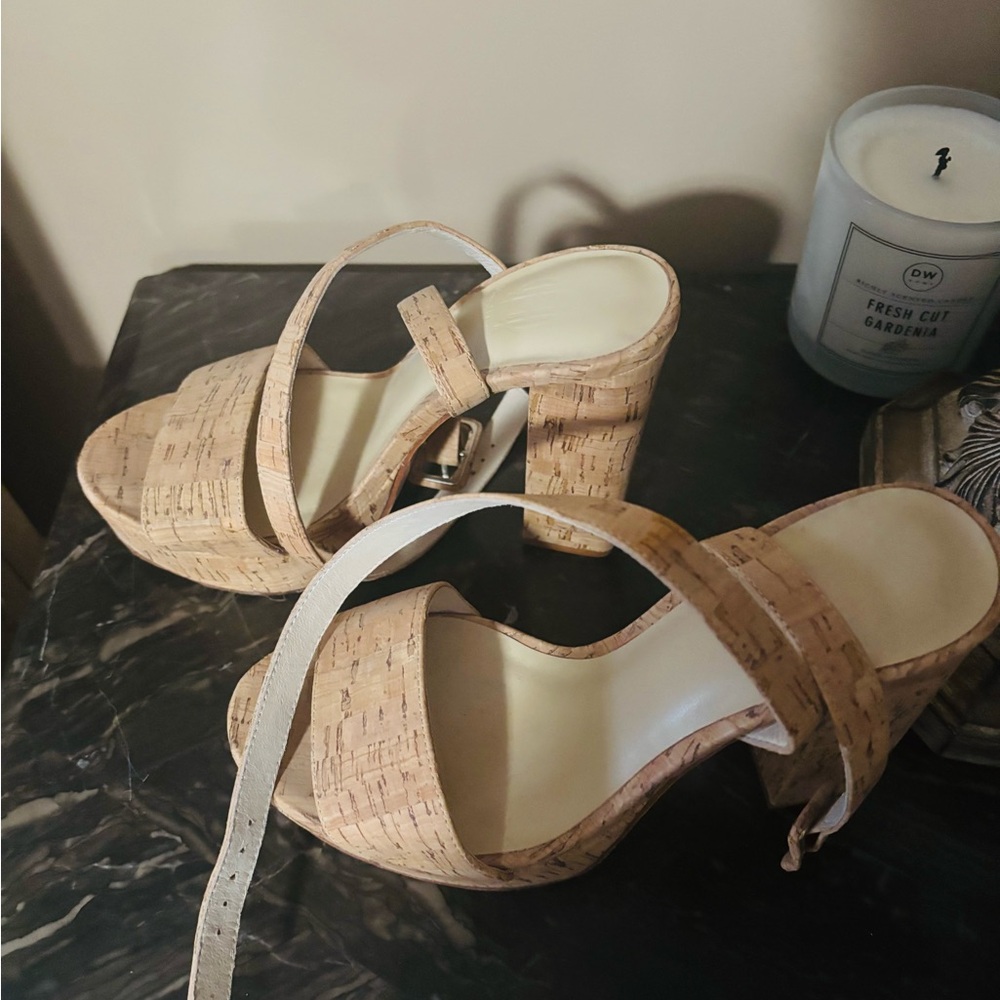 House of Harlow - Cork Platform Block Heel Sandal - Natural Cork - Picture 3 of 4